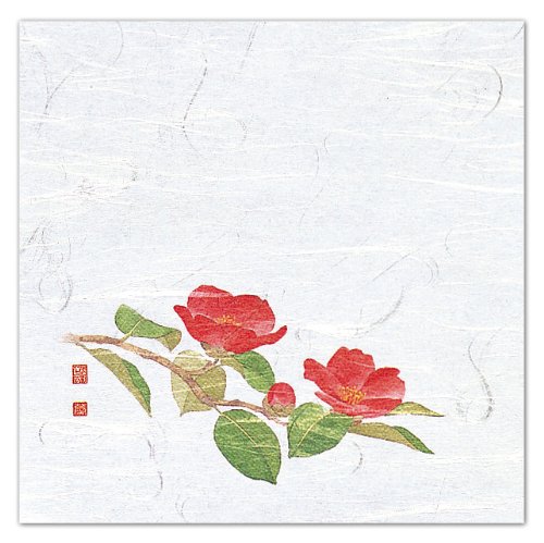 雲竜和紙PP貼合せ 4寸OP懐石敷紙 椿(11月～2月) 100枚 約12x12cm W65121