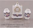 Reutter Porcelain Miniature Mantle Clock Set