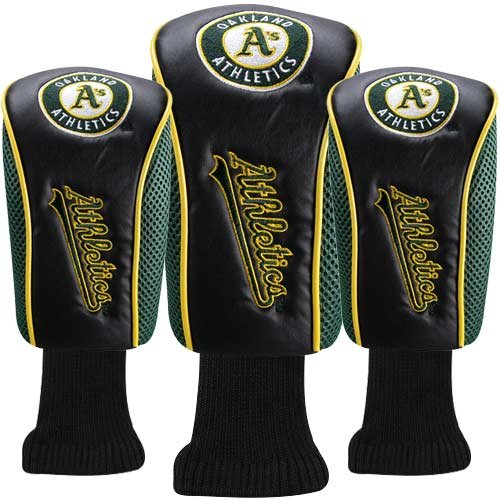 Oakland Athletics Black-Green 3-Pack Golf Club Headcovers