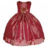 Girls Party Dress - Pink Taffeta Dress with Sequins (Girls Size 3/4 - 11/12) NEW