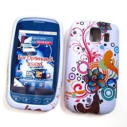 LG Optimus S LS670 Crystal Silicone Skin Case "Colorful Flowers" Design