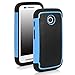 Moto E (1st Gen.) Case - E LV Motorola Moto E (1st Gen.) Case Cover Shock-Absorption / High Impact Resistant Hybrid Dual Layer Armor Defender Full Body Protective Case Cover for Moto E (1st Gen.) XT1021 / XT1022 / XT1025 with 1 Stylus and 1 E LV Microfiber Digital Cleaner (Blue)