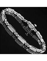 0.40 Ct Sterling Silver Genuine White Diamond Tennis Bracelet 7 Inch