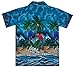 Funky Hawaiian Shirt, Parrot, Turkis, XL Turquoise