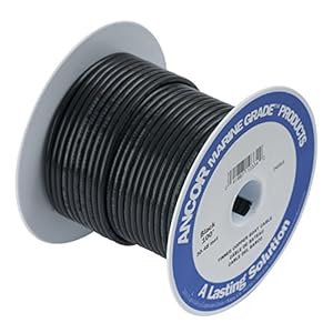 Ancor 108010 Marine Grade Electrical Primary Tinned Copper Boat Wiring (10-Gauge, Black, 100-Feet)