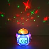Music Starry Star Sky Projection Alarm Clock Calendar Thermometer