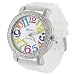 Geneva Women's Platnium Large Round Face Silicone Watch