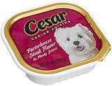 Cesar Canine Cuisine Porterhouse Steak Flavor in Meaty Juices for Small Dogs, 3.5-Ounce Trays (Pack of 24)