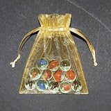 100 Gold jewelry wedding organza gift bags 8 x 11 cm