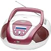 AEG SR 4339 Tragbares Stereo Radio (LC-Display, CD/MP3-Player, 60 Watt PMPO, USB 2.0) wei�/rosa