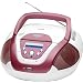 AEG SR 4339 Tragbares Stereo Radio (LC-Display, CD/MP3-Player, 60 Watt PMPO, USB 2.0) wei�/rosa