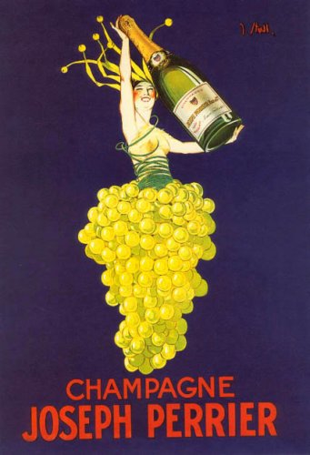 (24x36) Vintage Art Deco Champagne Perrier French Art Poster