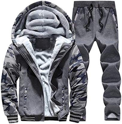 Fashion Moonlight Soft Warm Men Patchwork Tracksuit Casual Hoodie Set Velvet Lining Sweat Suits