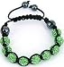 Shamballa bracelet with clay crystal disco sparkling balls - Lime Green