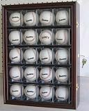 20 MLB Baseball Display Case Holder Cabinet Showcase w/Door-Cherry Finish