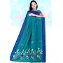Blue embroidered russian georgette sari / saree/ w&hellip Indian Selections