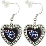 NFL Tennessee Titans Crystal Heart Earrings with Team Logo
