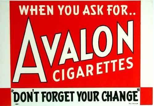 1930's Red Art Deco Avalon Cigarettes Vintage Tobacco Antique Advertising Poster