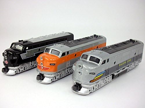 Set of 3 Classic Trains Diecast Metal Scale Model - SILVER - ORANGE- BLACK