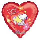Snoopy and Woodstock Love Mylar Balloon 18" Heart Shaped