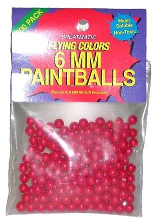 Paintballs 6mm 200 Count -Pearl Red