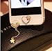 Bthdhk(TM) Love Pearl Diamond Pendant Pentagram Anti Dust Dock Ear Plug +Pink Love Home Button for Iphone 6S /6S Plus,iphone 6 6Plus,iphone 5S/SE,ipad Mini Ipad Air 2,ipod Touch 5