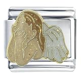 Thinking Angel Religious Italian Charms Bracelet Link