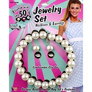 Pearl Necklace and Earrings Set - 50's