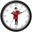 Oriental Girl Playing Violin (Violinist) Classical Musician Wall Clock by WatchBuddy Timepieces (Hunter Green Frame)