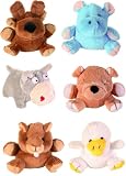 12 Plueschfiguren mit Stimme, 10 - 12 cm