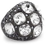 <b>Kenneth Jay Lane Hematite And Crystal Dome Rin</b>