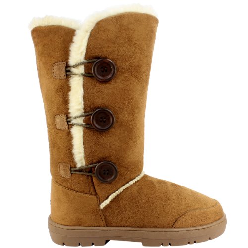 Womens Fur Lined Thick Sole Winter Snow Button Boots product image
