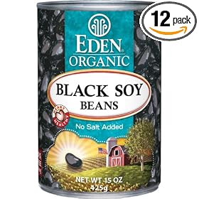 Eden Organic Black Soy Beans, No Salt Added, 15-Ounce Cans (Pack of 12) by Eden