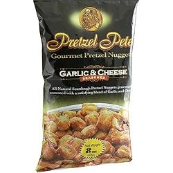 Pretzel Pete Gourmet Pretzel Nuggets, Cheese & Garlic, 8-Ounce Bags (Pack of 12)