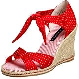  : Tommy Hilfiger Women's Sabrina Espadrille,Red Pin Dots,9.5 M