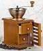 Kitchen & Housewares : Hand Cranked Coffee Grinder, Brown Wood with Double Drawer