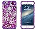 iPhone 6, DandyCase 2in1 Hybrid High Impact Hard Lavender Garden Floral Pattern + Purple Silicone Case Cover for Apple iPhone 6 (4.7