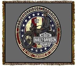 Harley-Davidson&reg; Motorcycles Vintage American Throw Blanket