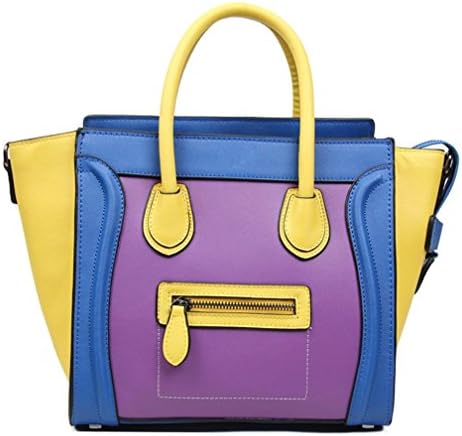 Fatteen Cat Women's Smile Leather Handbags Purses Everyday Bag (Yellow)
