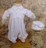 100% Cotton Interlock Christening Coverall with Embroidered Celtic