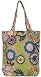 Cotton Canvas Floral Book Bag with Cloth Handles 15"Lx15"H Set/2