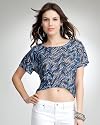 bebe Chevron Sequin Crop Top
