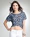 Chevron Sequin Crop Top - WHT/BLUE OMBRE (P/S)