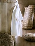 IMAGE OF Royal Resort Collection: Luxury Kimono Robe - Waffle Weave (Diamond Pattern) BathRobe, 100% Turkish Eco Cotton, Color: Pure White, UNISEX - Full Length