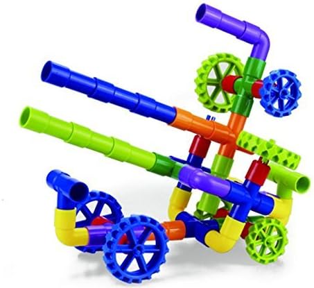 Tube Racer-Pipes &amp; Wheels- Colorful Building Toys- Fun- Educational- Safe for Kids- Develops Motor Skills- Pipeworks Construction Blocks- STEM- Indoor/Outdoor Play-Tube Locks- Safe by Kidsland