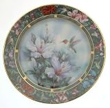 c1992 Lena Lius Hummingbird Treasury The Ruby Throated Hummingbird plate HJ85