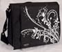 15.4"" Laurex Notebook/Laptop/Messenger Bag (Black with Silver Orchid) - Black Orchard