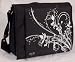 15.4"" Laurex Notebook/Laptop/Messenger Bag (Black with Silver Orchid) - Black Orchard