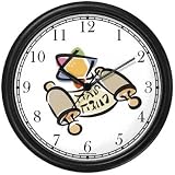 Torah Scroll with Star of David Judaica Jewish Theme Wall Clock by WatchBuddy Timepieces (Hunter Green Frame)