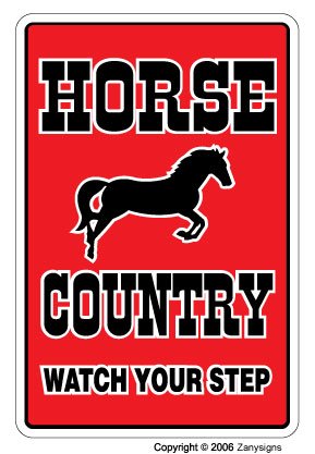 Childrens Toyshop  Sporting Goods : HORSE COUNTRY ~Sign~ parking horses farm farmer gift